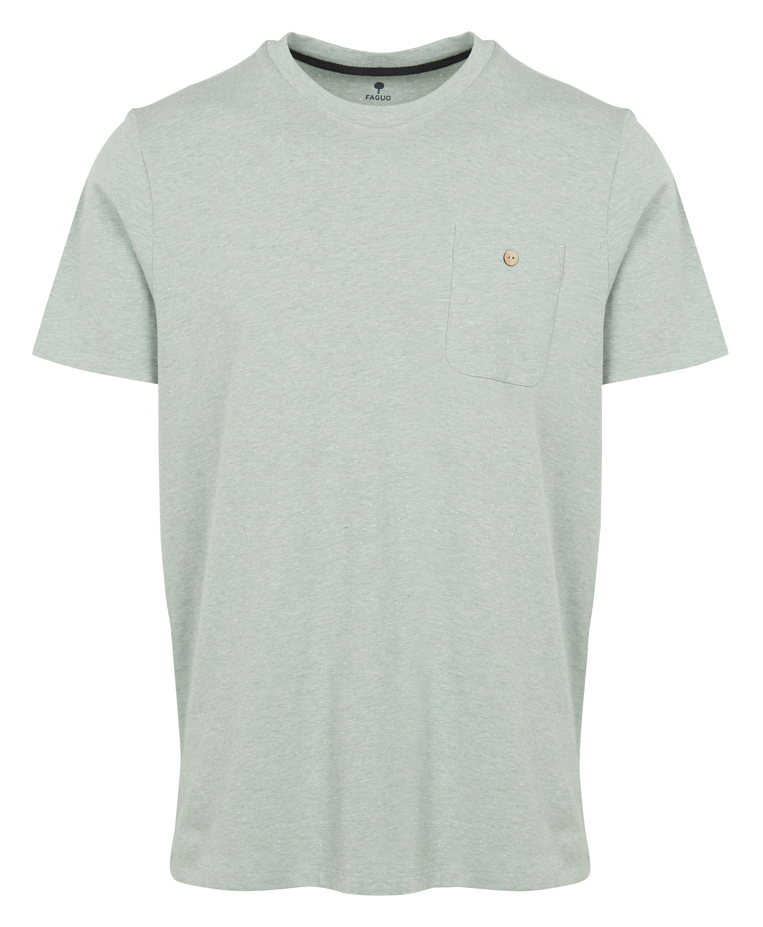 OLONNE - Tee-shirt col rond slim fit en coton | Vert