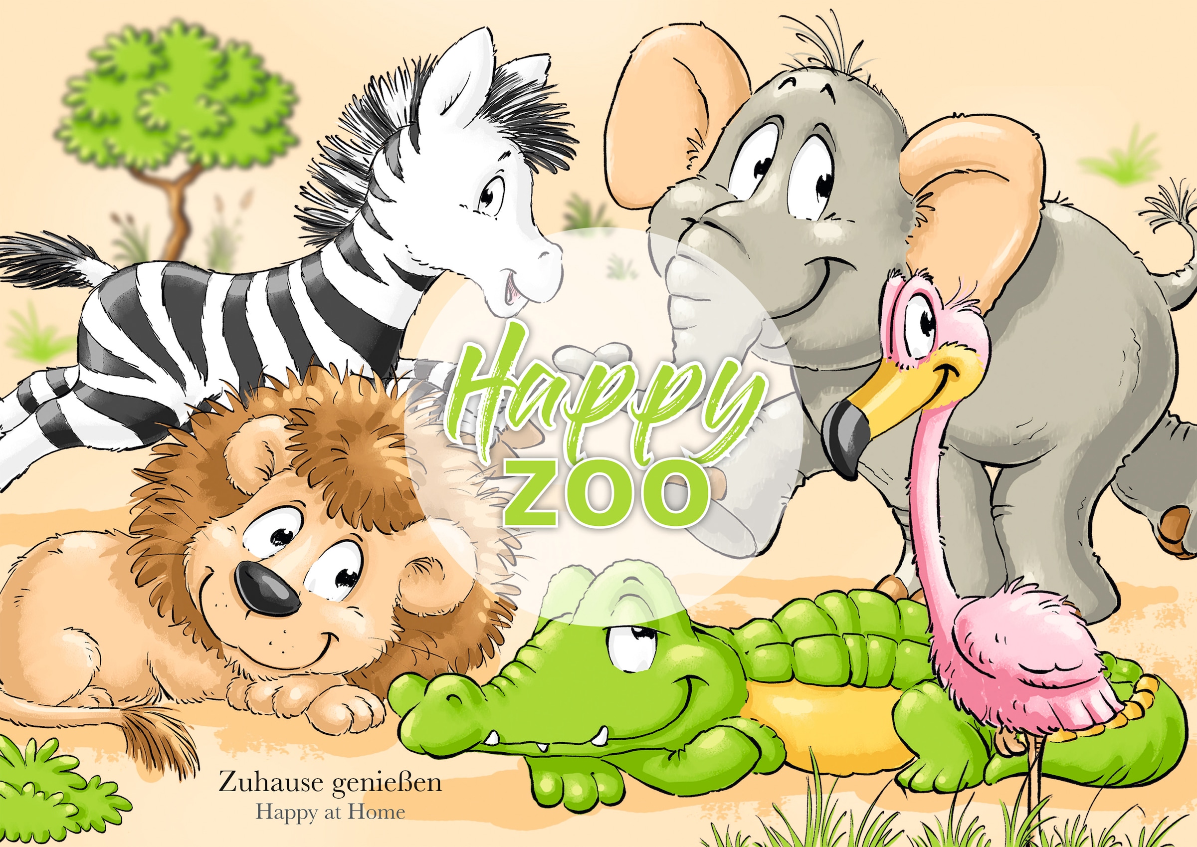 Ritzenhoff & Breker Kindergeschirr-Set »Happy Zoo, Flo« mit Flamingo-Dekor, 3 Teile, für 1 Person
