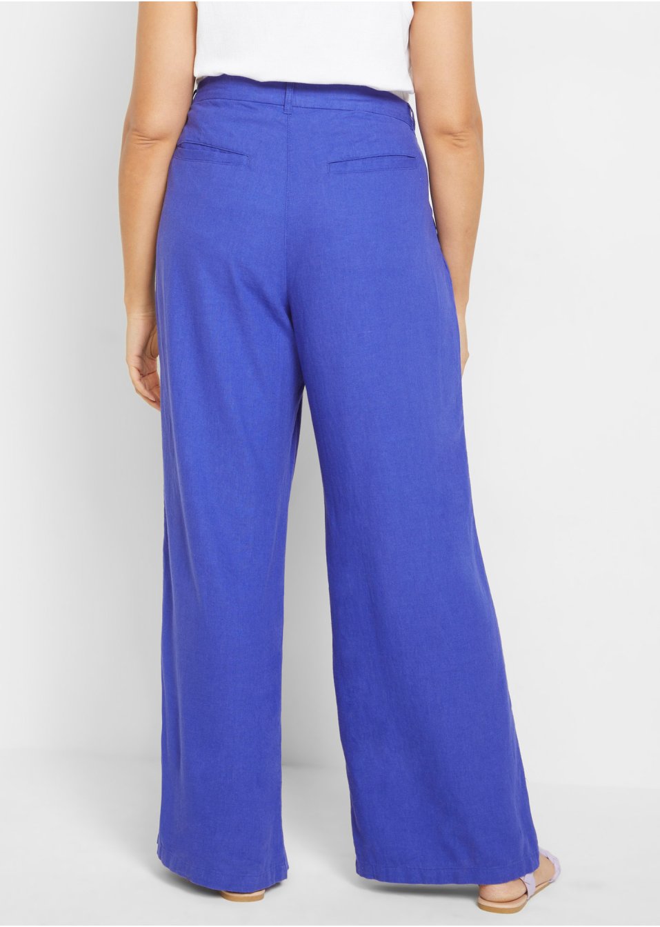 Pantalon palazzo avec lin majoritaire, coupe très large