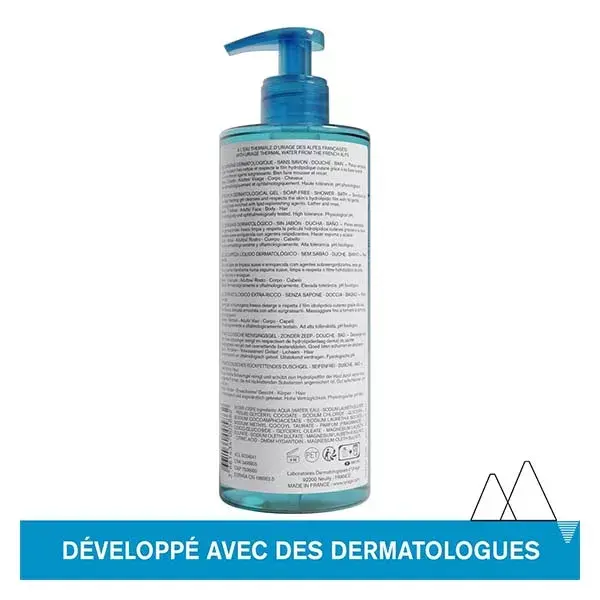 Uriage Gel de Limpeza Corporal Dermatológico Suave Ultranutritivo, Sem Sabão, para Pele Sensível, 500ml