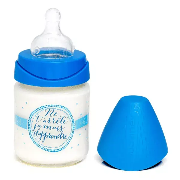 Mamadeira de vidro Suavinex Meaningful Life, azul, 120ml
