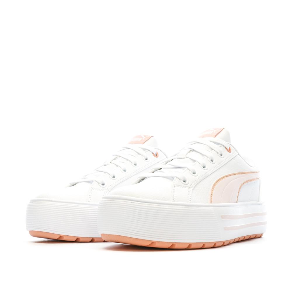 Puma Baskets Blanc/Rose Plateforme Femme Puma Kaia 2.0