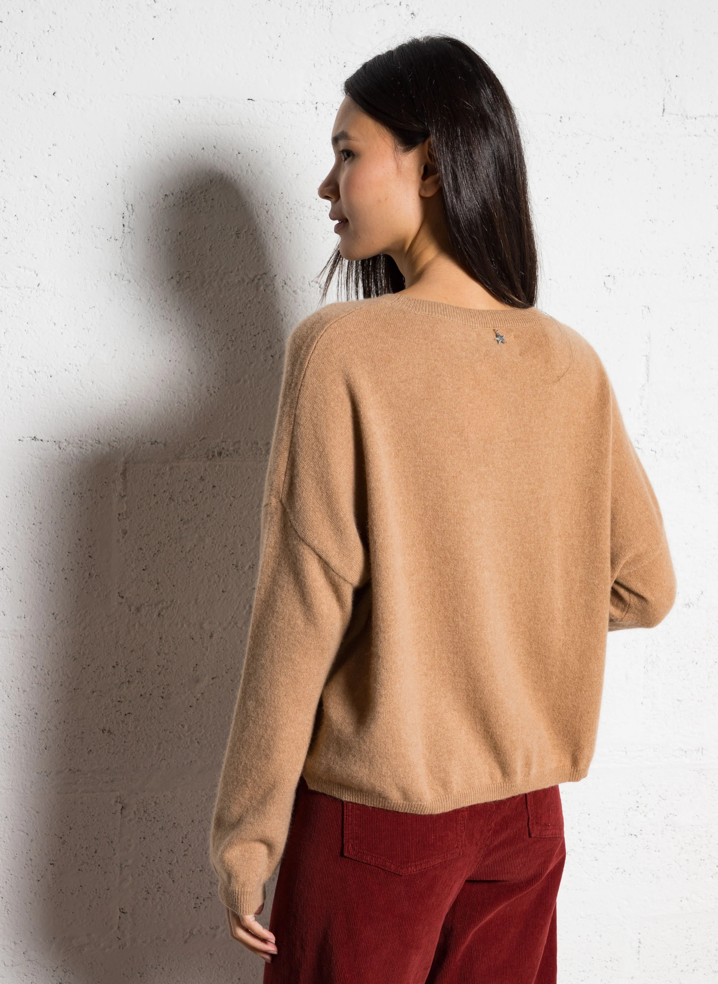 MONA - Pull col bateau en cachemire | Marron