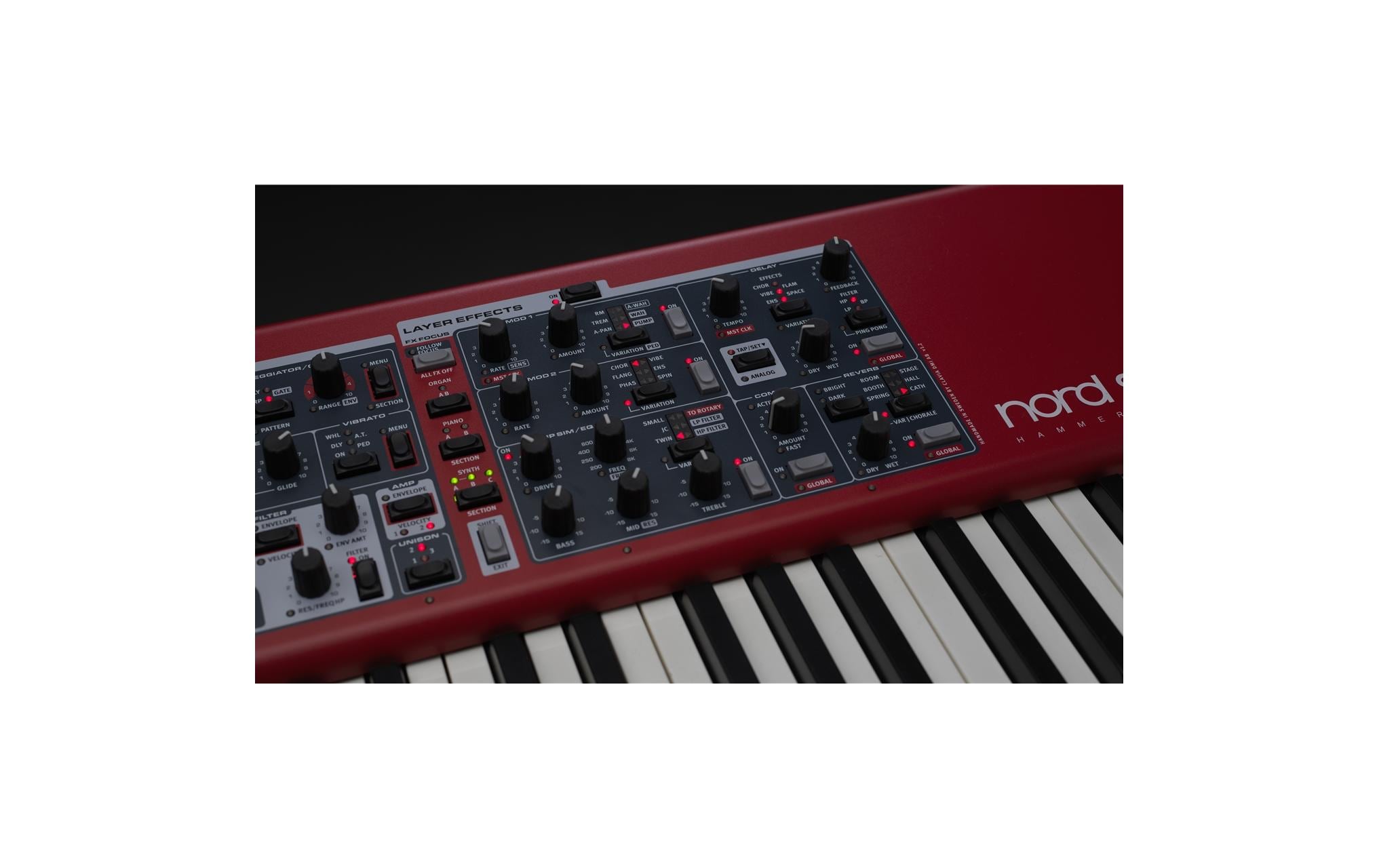 E-Piano Nord Stage 4 Compact – 73 Tasten<br>Piano mit intuitivem, neuen Bedienfelddesign und erstklassiger Tastatur