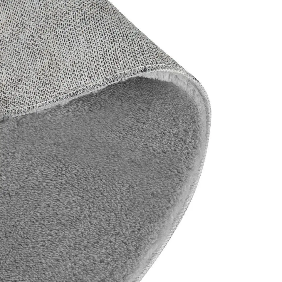 tectake® Kortpolig vloerkleed Soft Zone Ø 120 cm - Grijs