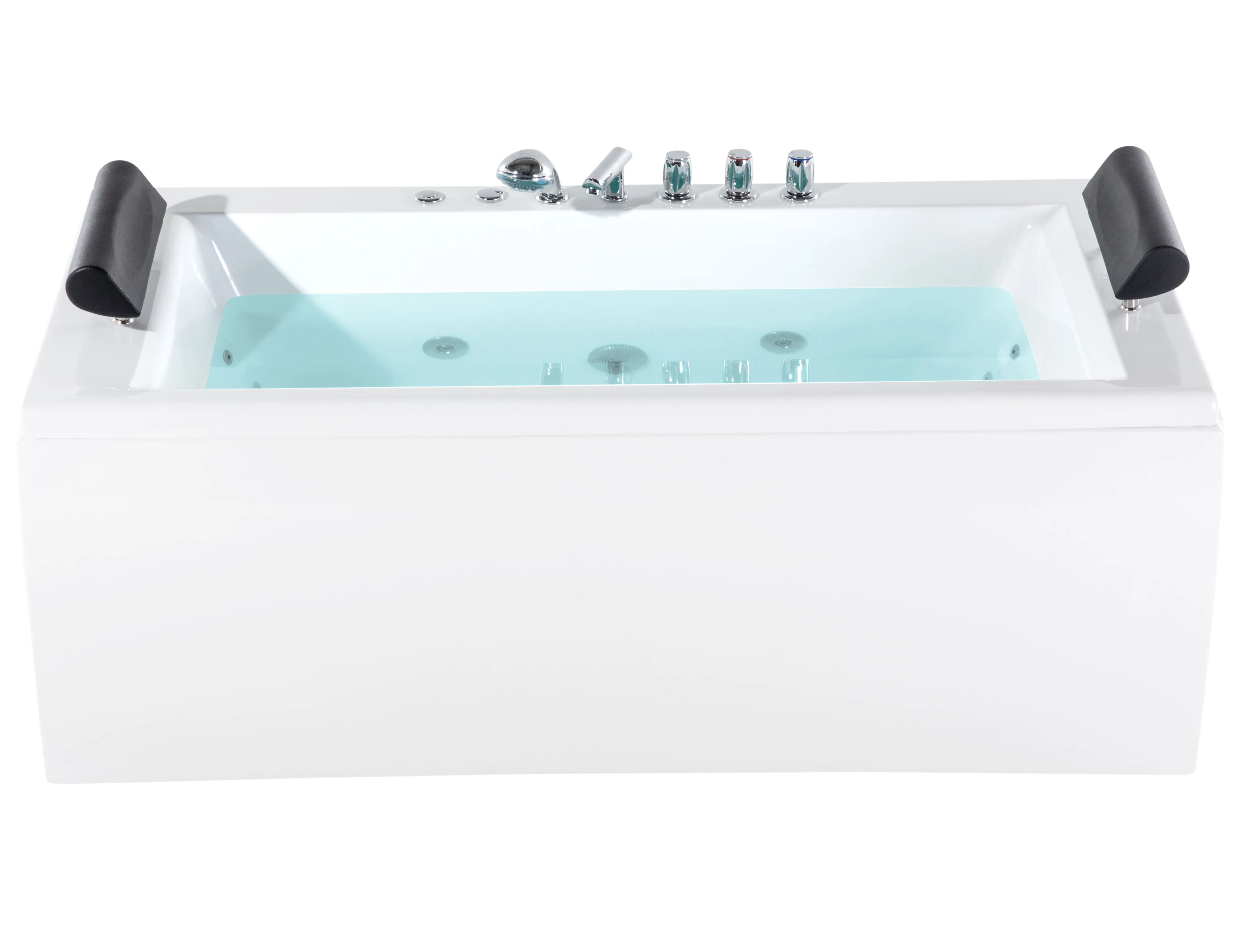 Hoek bubbelbad met LED MONTEGO 172 x 83 cm Wit