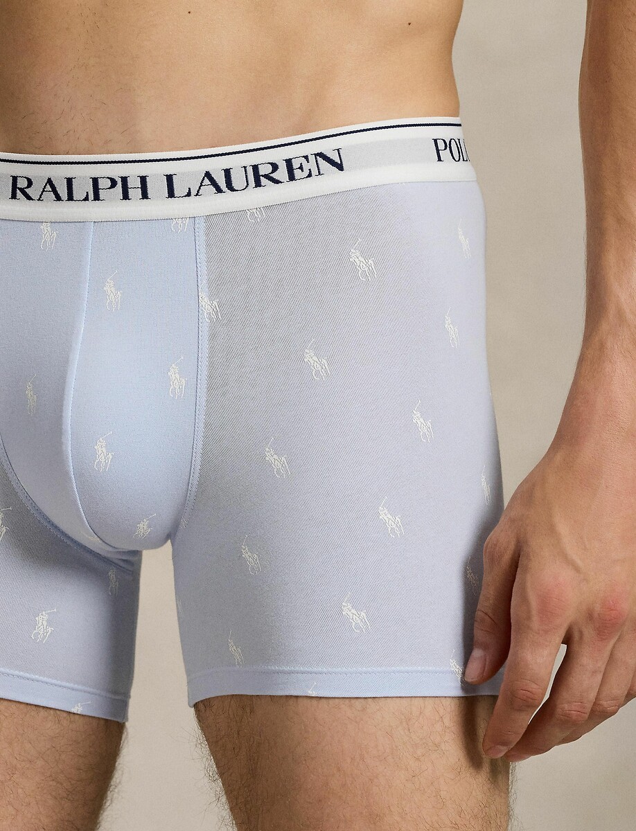 POLO RALPH LAUREN<br>Conjunto de 3 cuecas boxer longas e lisas