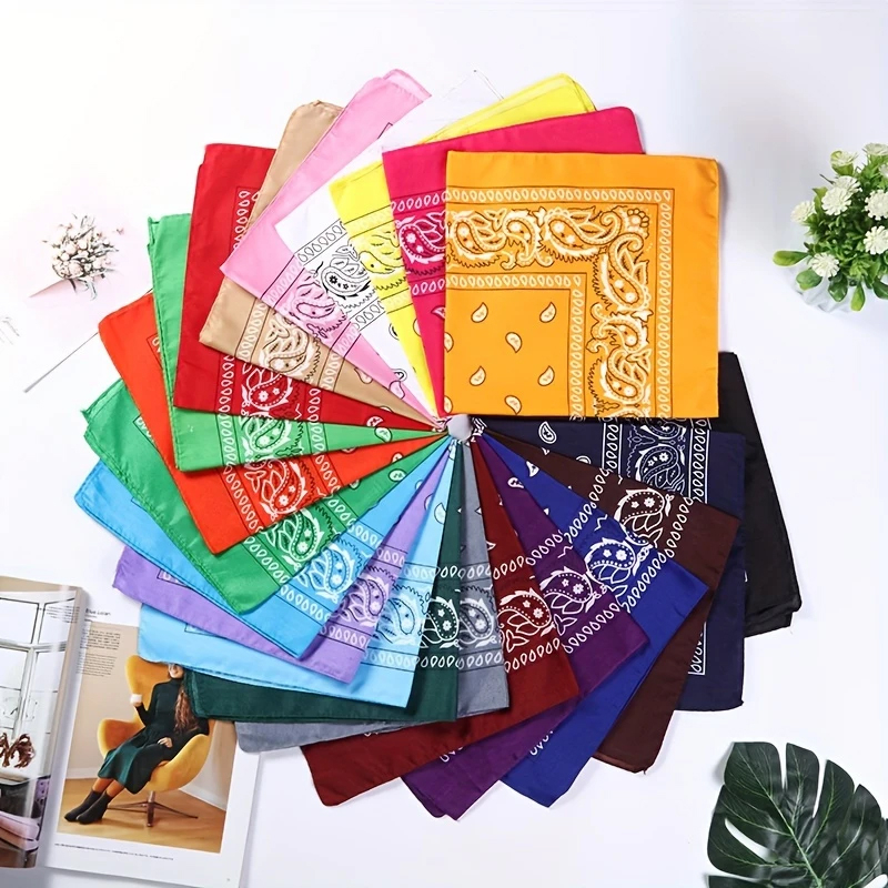(20er Set) Unisex Haarband Haar Bandana Fashion Accessoire zum Binden Paisley Muster - Bunt