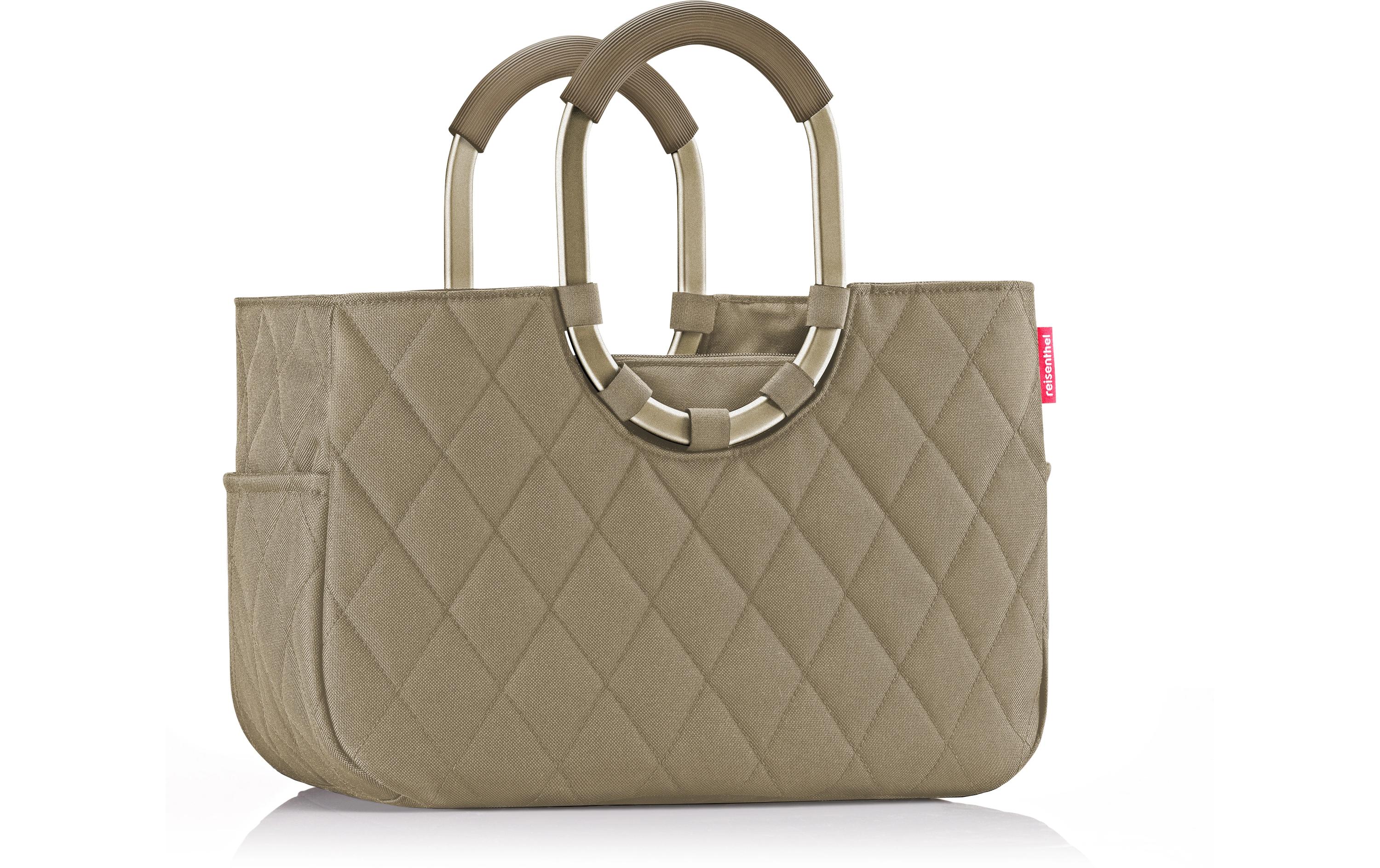 Einkaufskorb loopshopper M Frame Rhombus oliveElegante Einkaufstasche