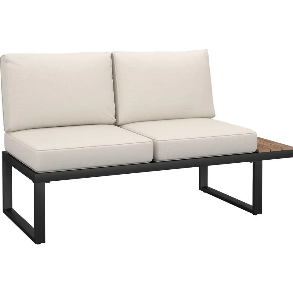 tectake Tuin-loungeset Eliar, 4-delig, met aluminium frame, Zwart