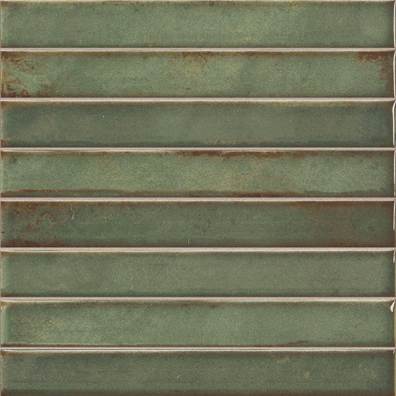 Tegelsample: Jabo Brick Raku Emerald mozaïektegel 35x35cm