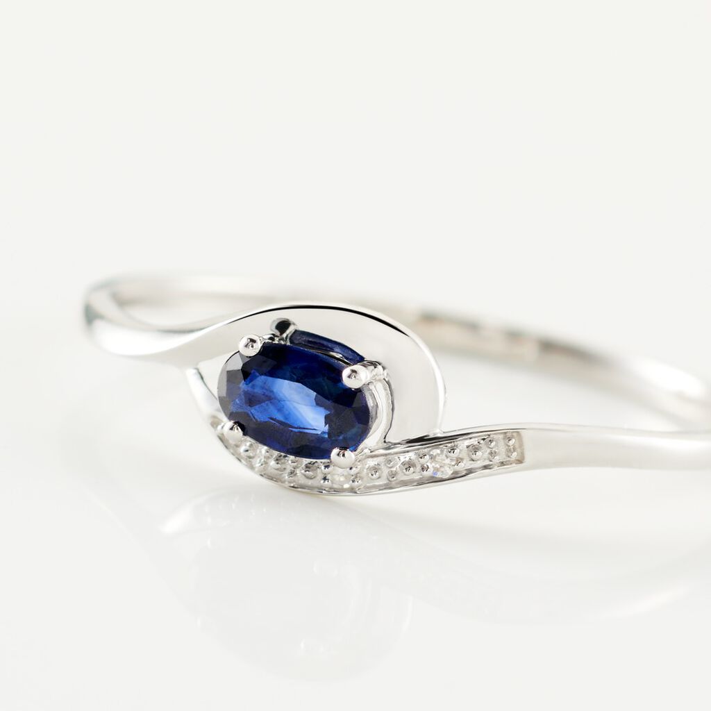 Bague Emotion Or Blanc Saphir Diamant