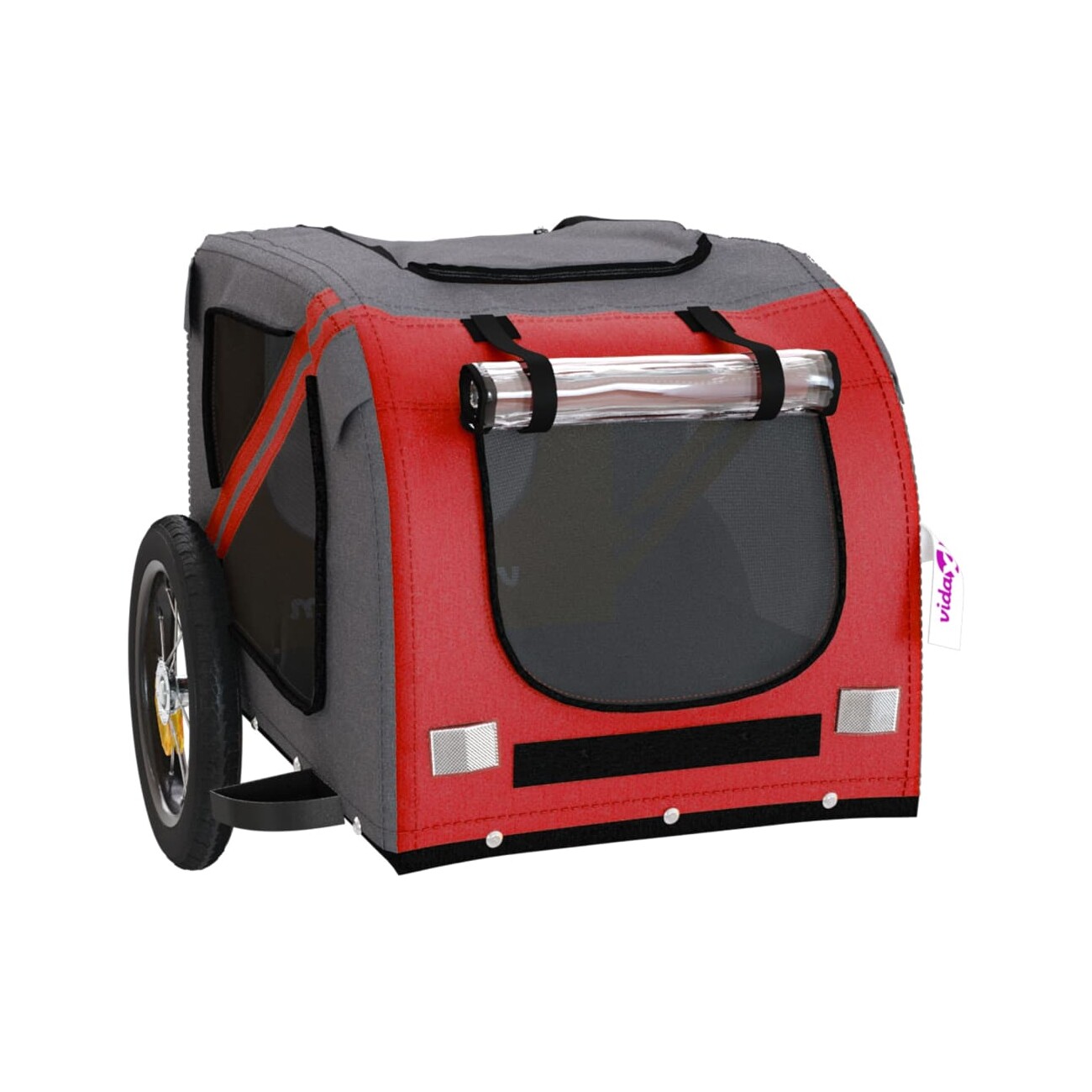 VidaXL Fahrradanhänger Hund 124 x 53 x 53 cm (L x B x H) rot