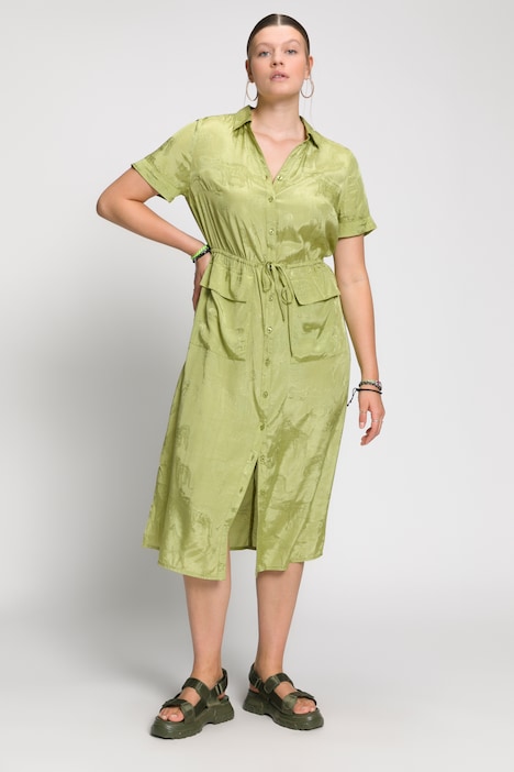 Hemdkleid, Halbarm, Hemdkragen, Animal Print