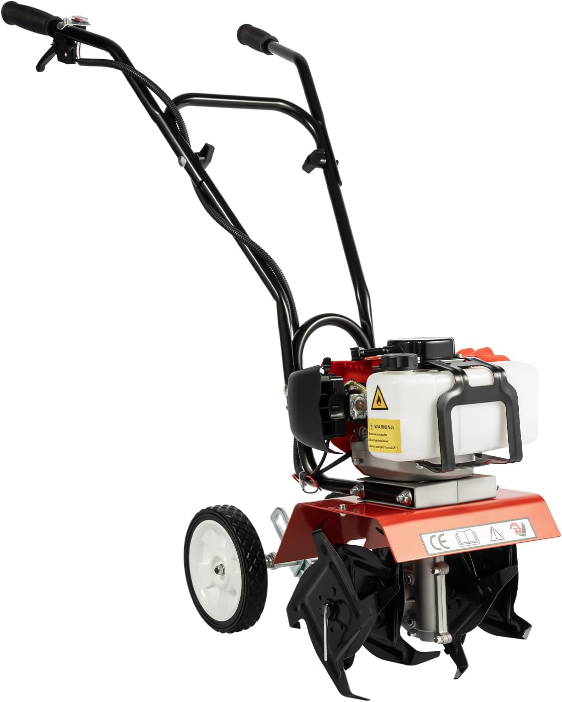 DIFU Gartenfräse Benzin Motorhacke 52ccm Kultivator Bodenhacke Bodenfräse 1900W | 2 Takt Benzin Motor | Arbeitsbreite 300mm | Arbeitstiefe 120mm | 4 Kreisel mit je 4 Manganstahl Messer