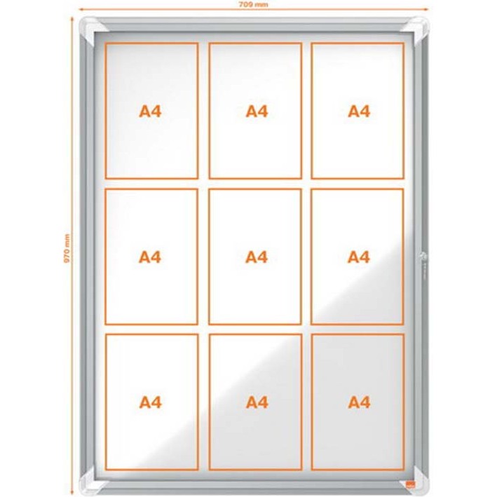 Vitrine d'extérieur nobo h100x75cm fond métal 9f