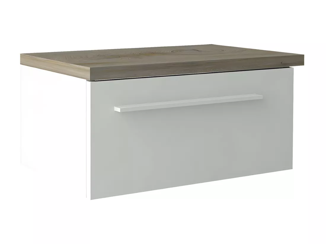NINO LIGHT - Lit 160x200cm avec Leds et Chevets Suspendus + Armoire 3P