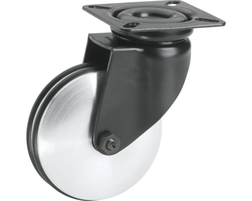 Design zwenkwiel, tot 60 kg, met plaat, 75 x 101 x 26 mm