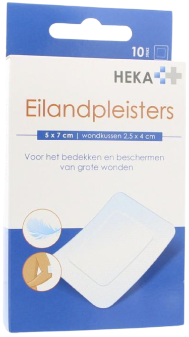 Hekaplast Eilandpleisters 5 CM x 7 CM 10 Stuks
