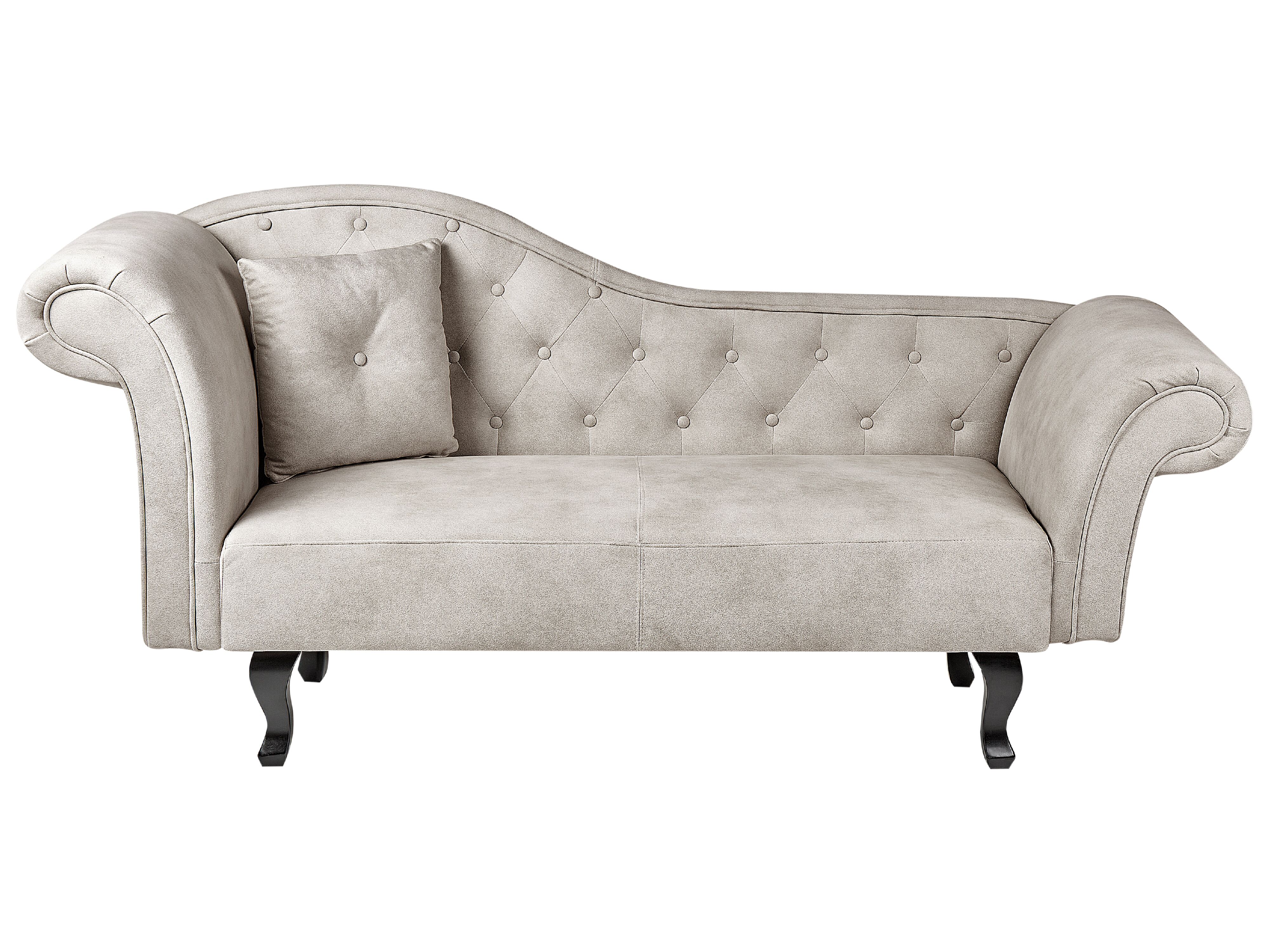 Linkszijdige chaise longue LATTES II Fluweel Taupe