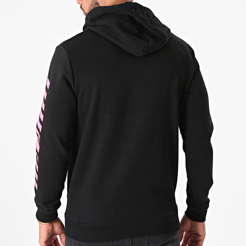 Sweat Capuche Admin 2 Noir Rose Fluo