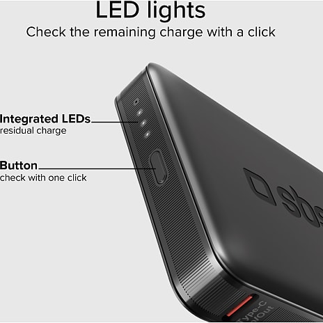 SBS powerbank 5.000 mAh - sort