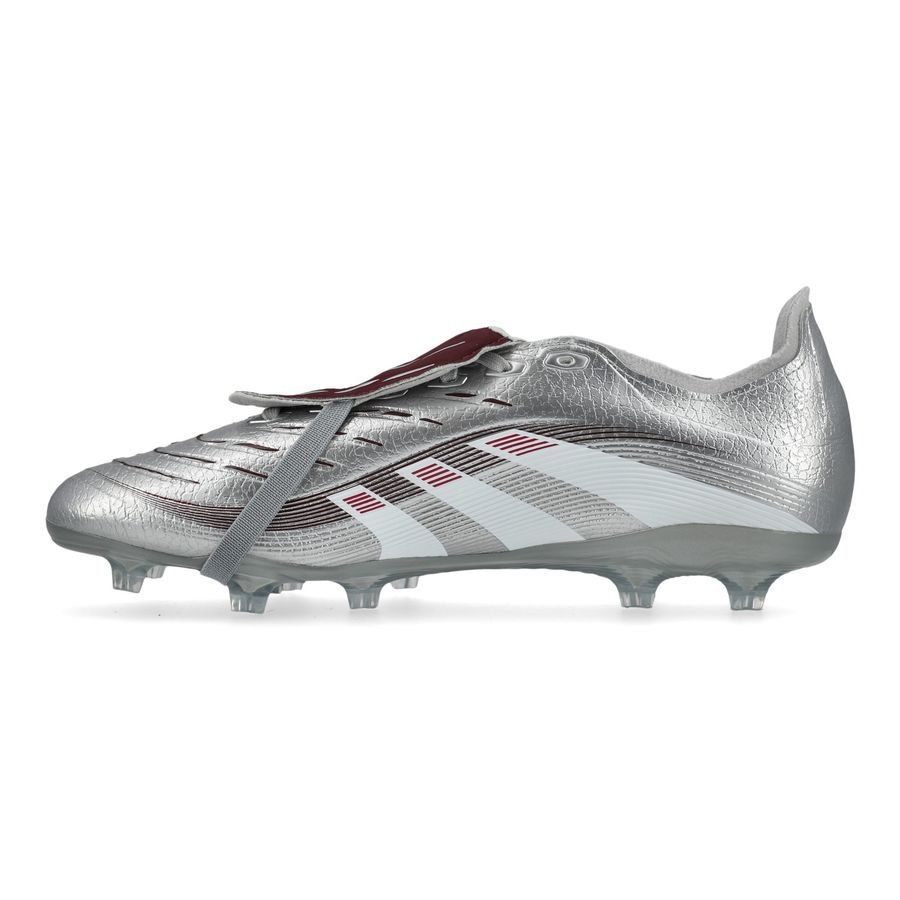 adidas Predator League Fold-over Tongue FG/AG Jude Bellingham Chrome Dream - Argenté/Legacy Burgundy/Bordeaux ÉDITION LIMITÉE