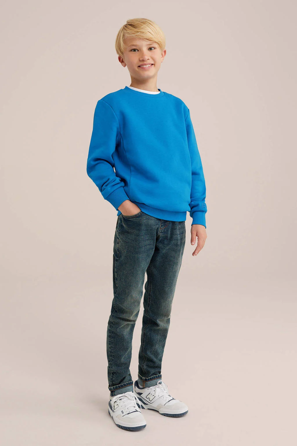 WE Fashion sweater helderblauw