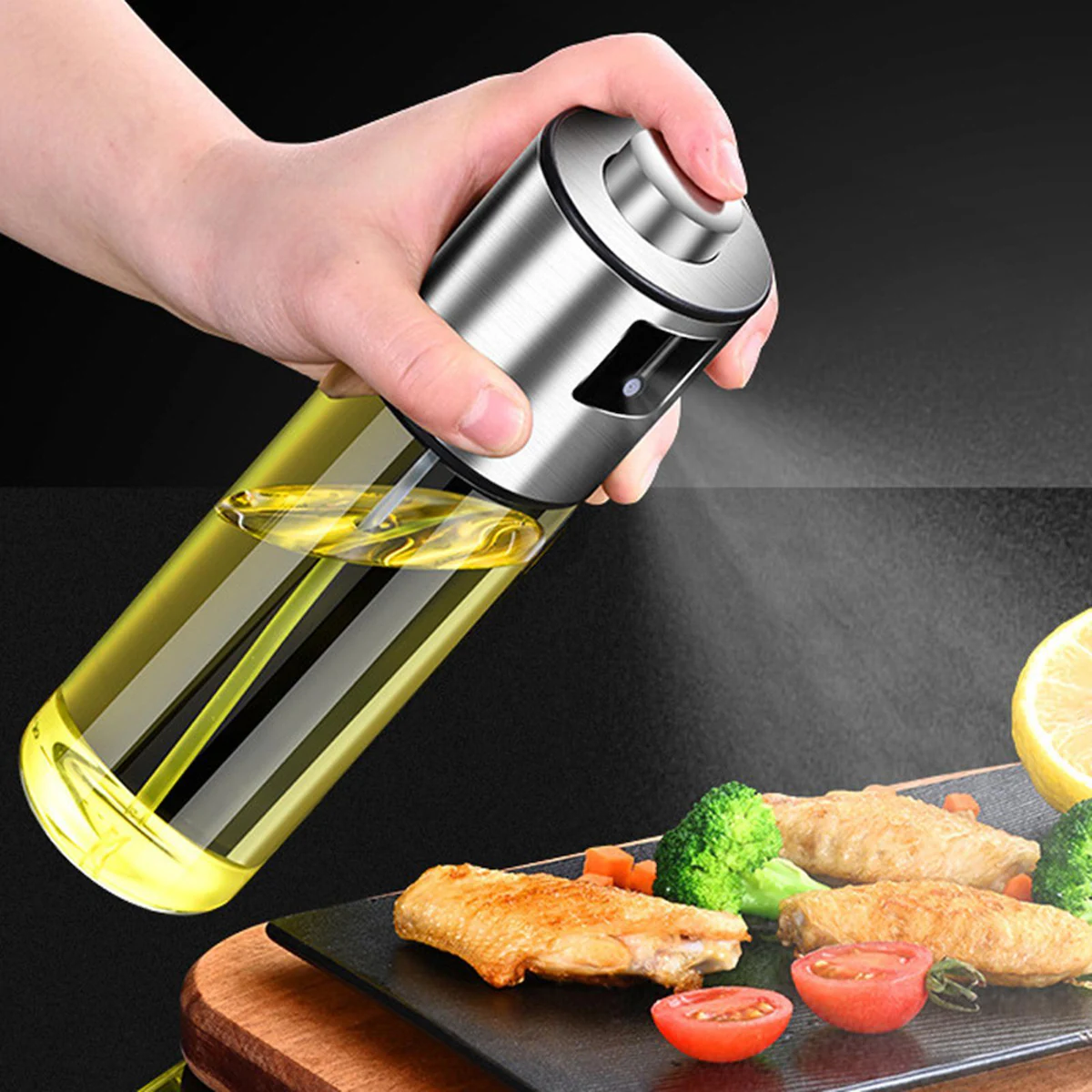 Glass sprayflaske for olje med skala 300 ml