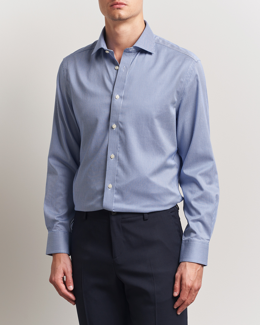 Charles Tyrwhitt Slim Fit Non Iron Puppytooth Shirt Royal Blue