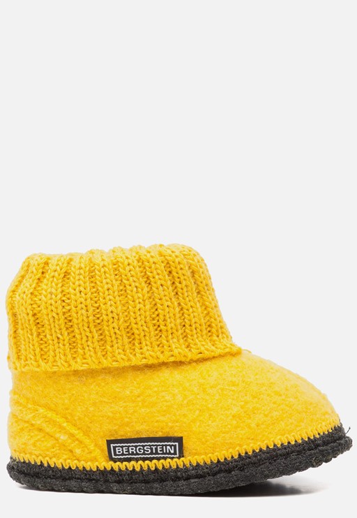 Bergstein Cozy slofjes geel Schapenwol 750205