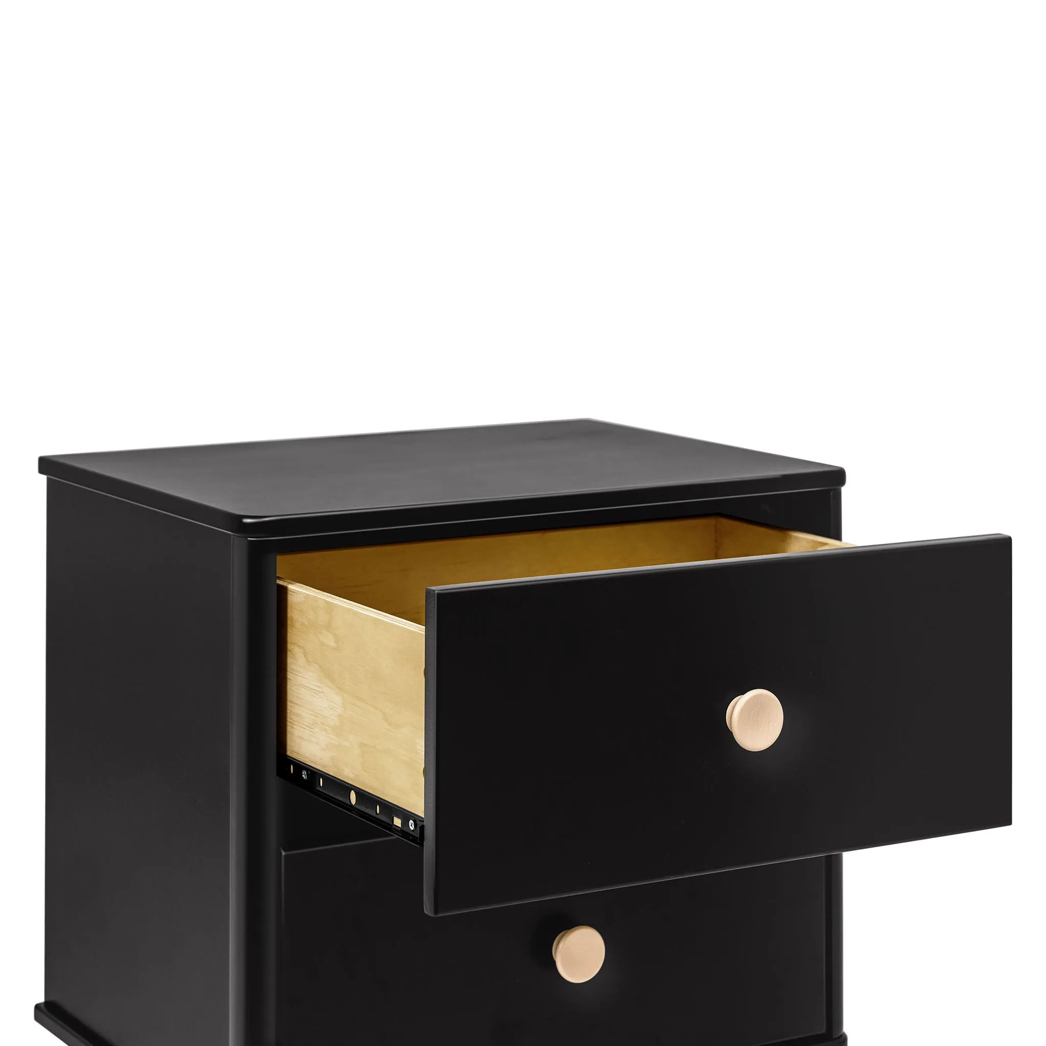 Babyletto Table de Nuit Lolly avec Port USB - Noir et Naturel Lavé