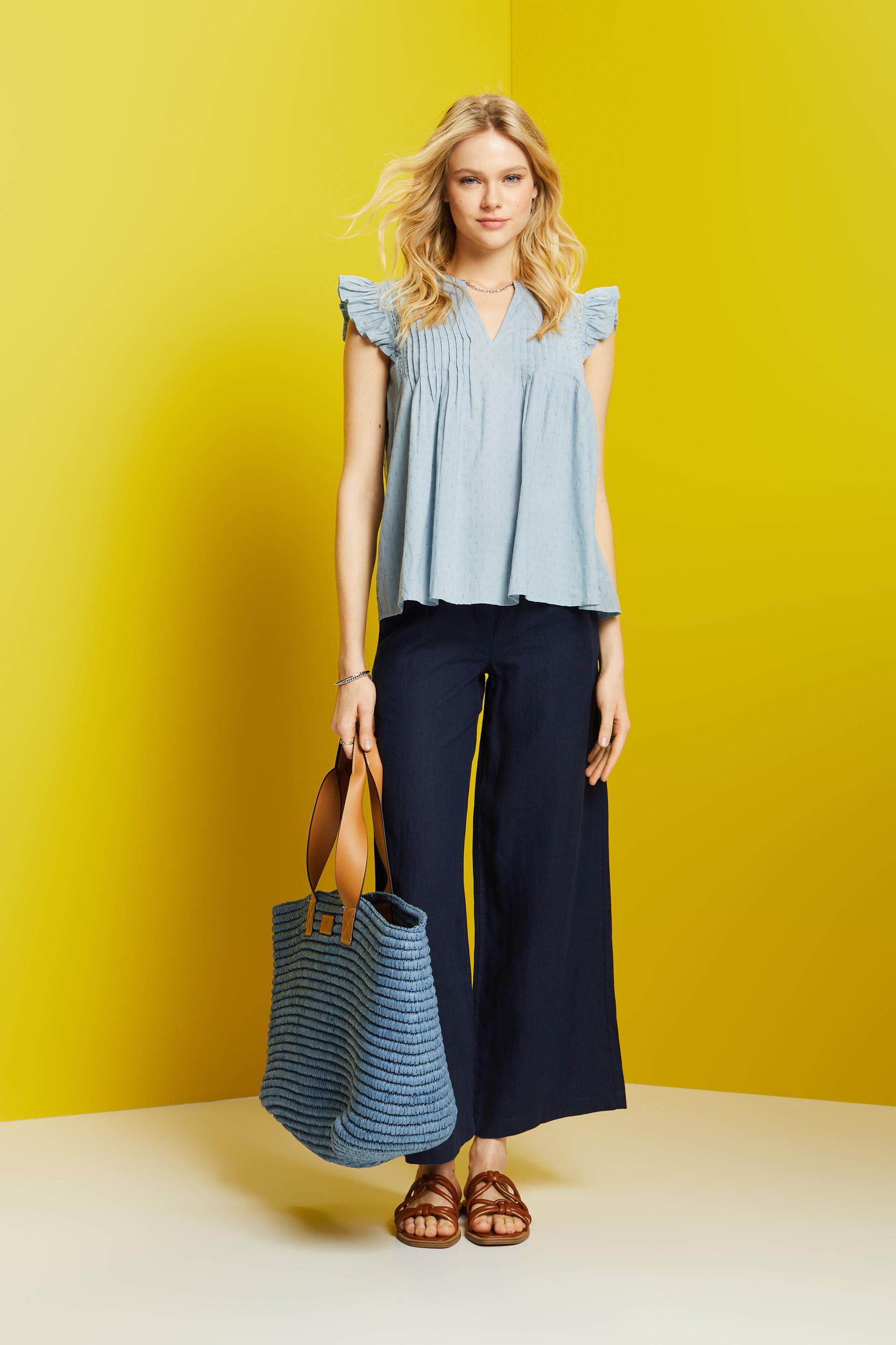 Chemisier sans manches en plumetis, 100% coton