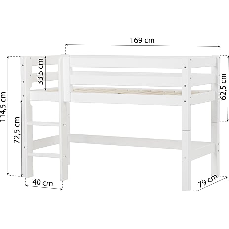 Hoppekids ECO Luxury halvhøj seng 70x160 cm