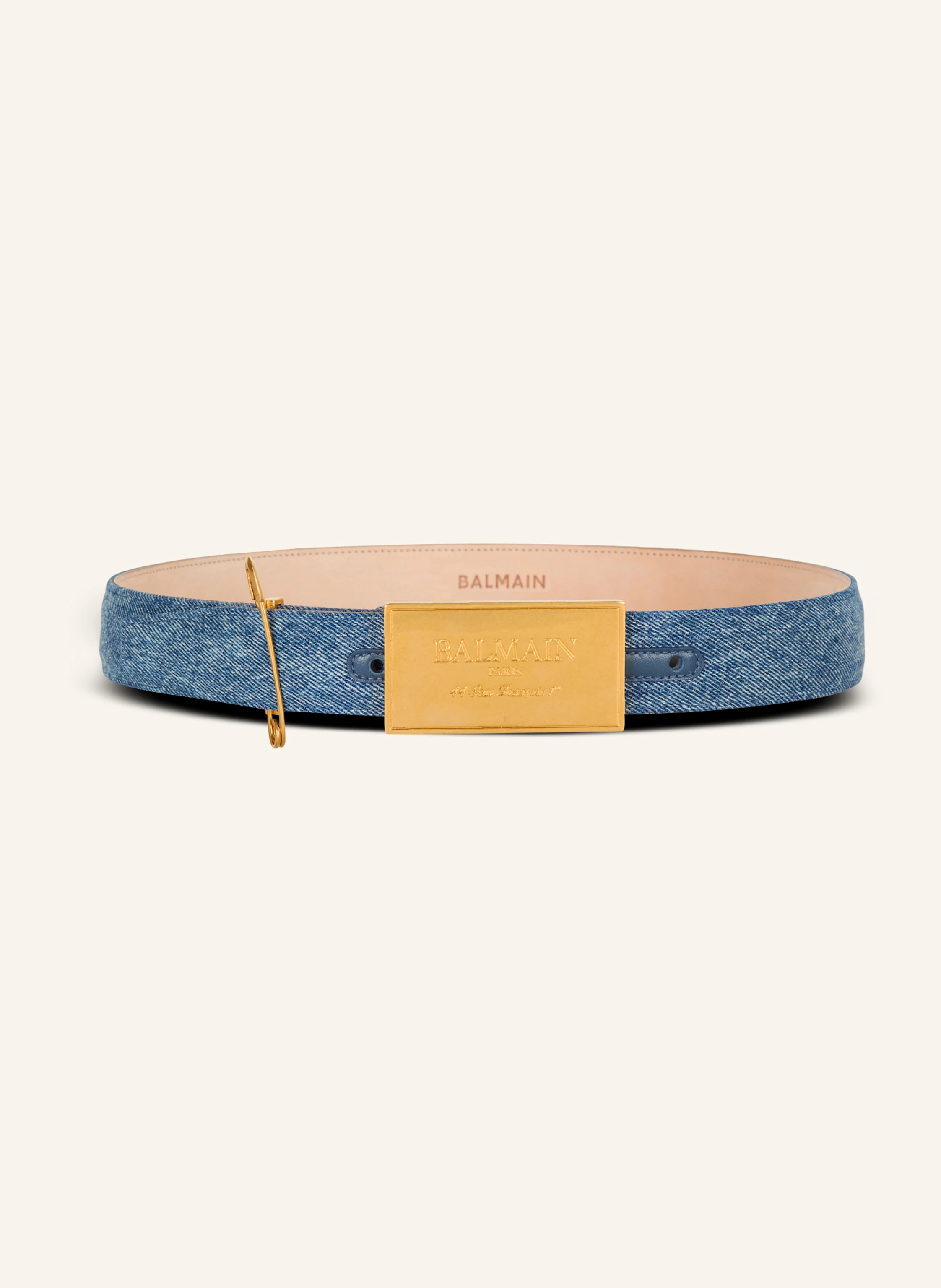 BALMAIN Denim-Gürtel mit Sicherheitsnadel
