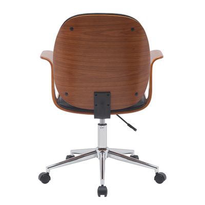 Chaise ARTEMIS - Bois multiplis imitation noyer et polyuréthane noir