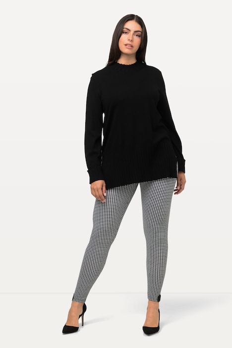 Leggings, Hahnentrittmuster, Stickerei