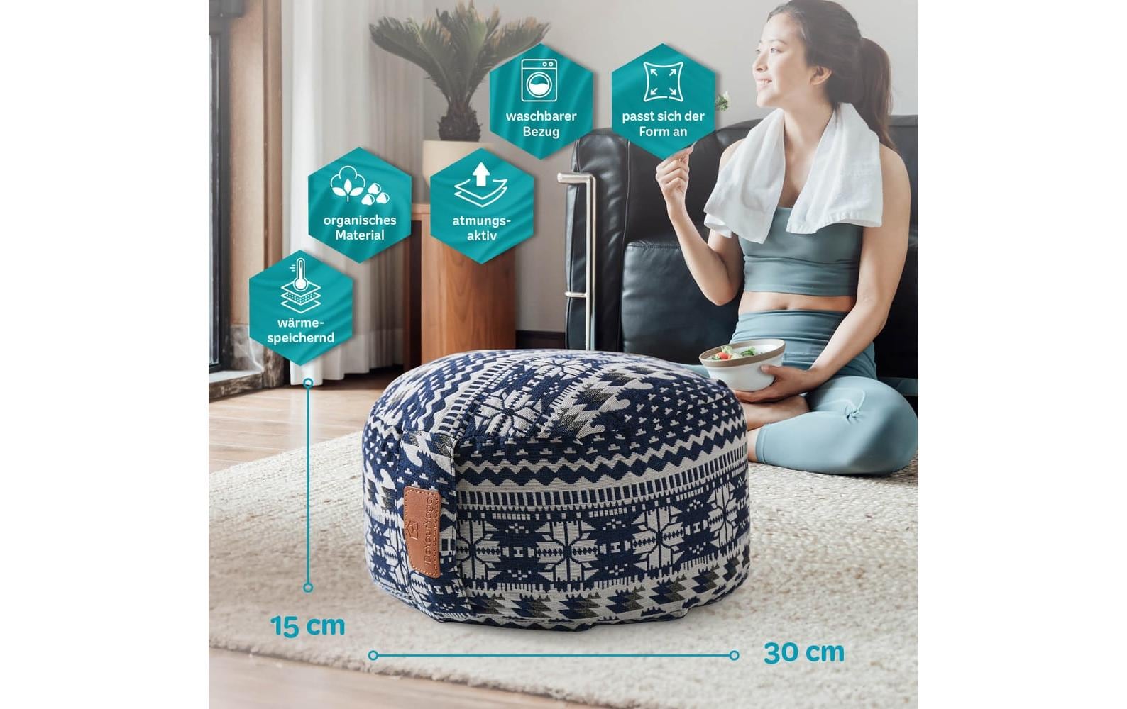 Yoga-Kissen Vishnu Buchweizenschalen, MehrfarbigYogarolle