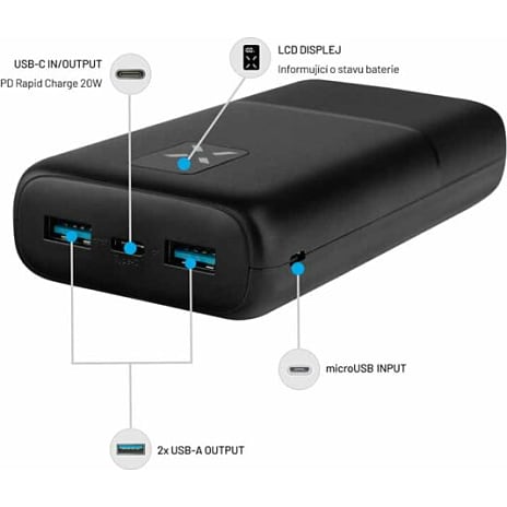 Fixed Zen powerbank 20 W - sort