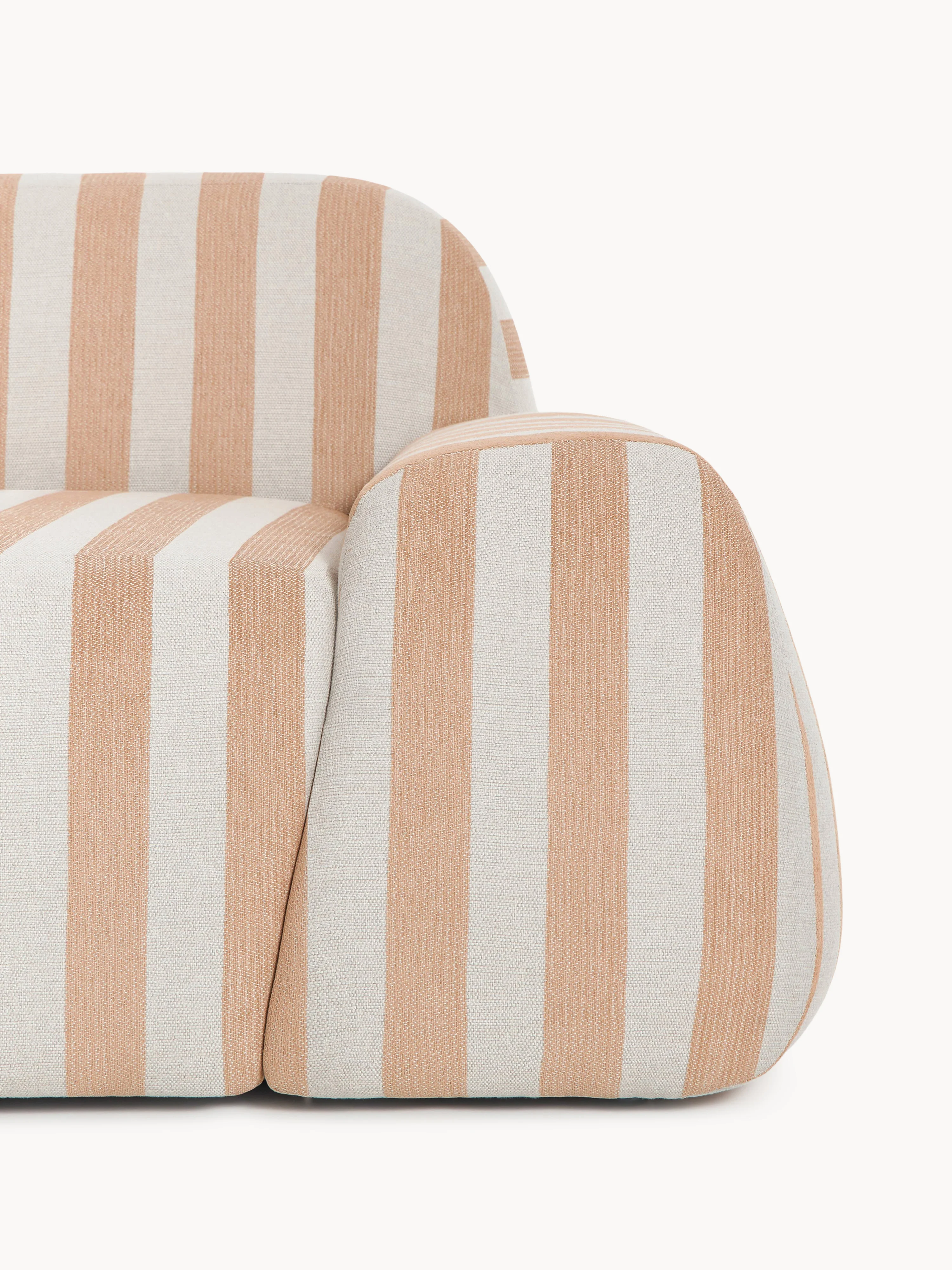 Gestreepte bank Wolke (2-zits) met chaise longue
