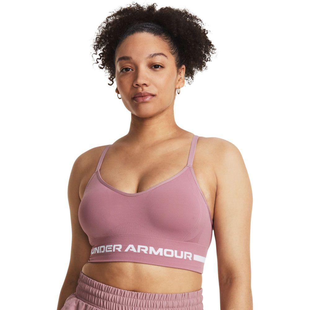 Under Armour SEAMLESS LOW LONG - Brassière Femme rose