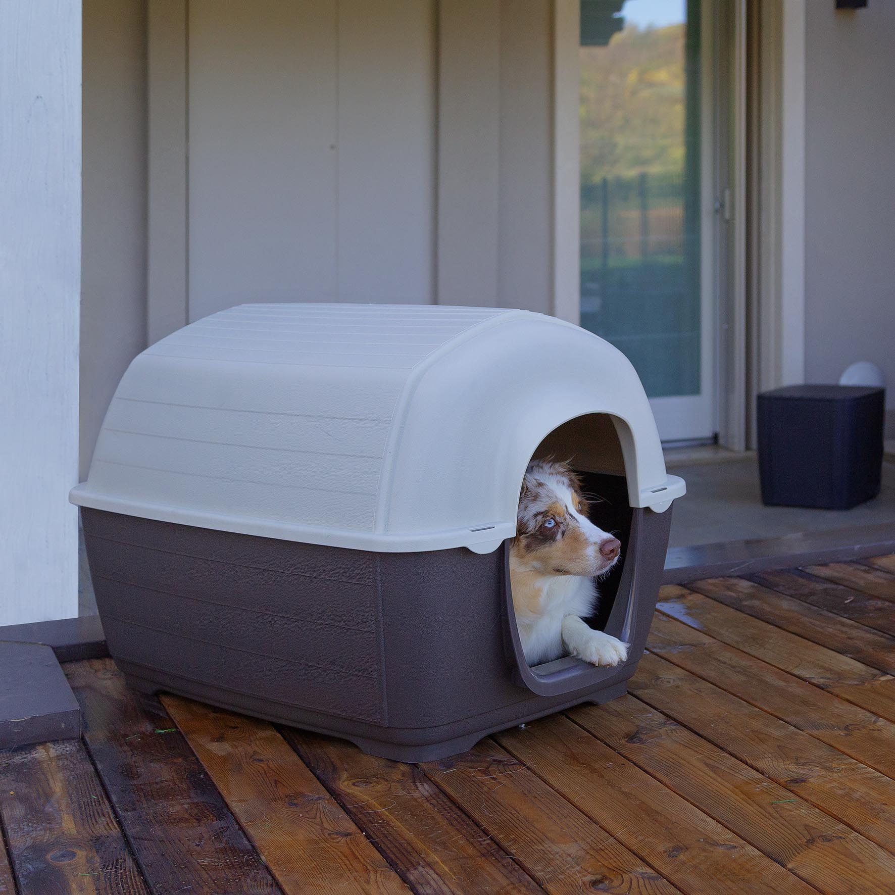 Ferplast niche d'extérieur pour chiens kenny 03, habitat pour chiens en résine thermo-plastique, résistant aux chocs et rayons uv,