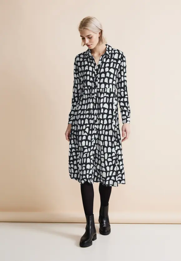 Damenkleid mit Print - Black