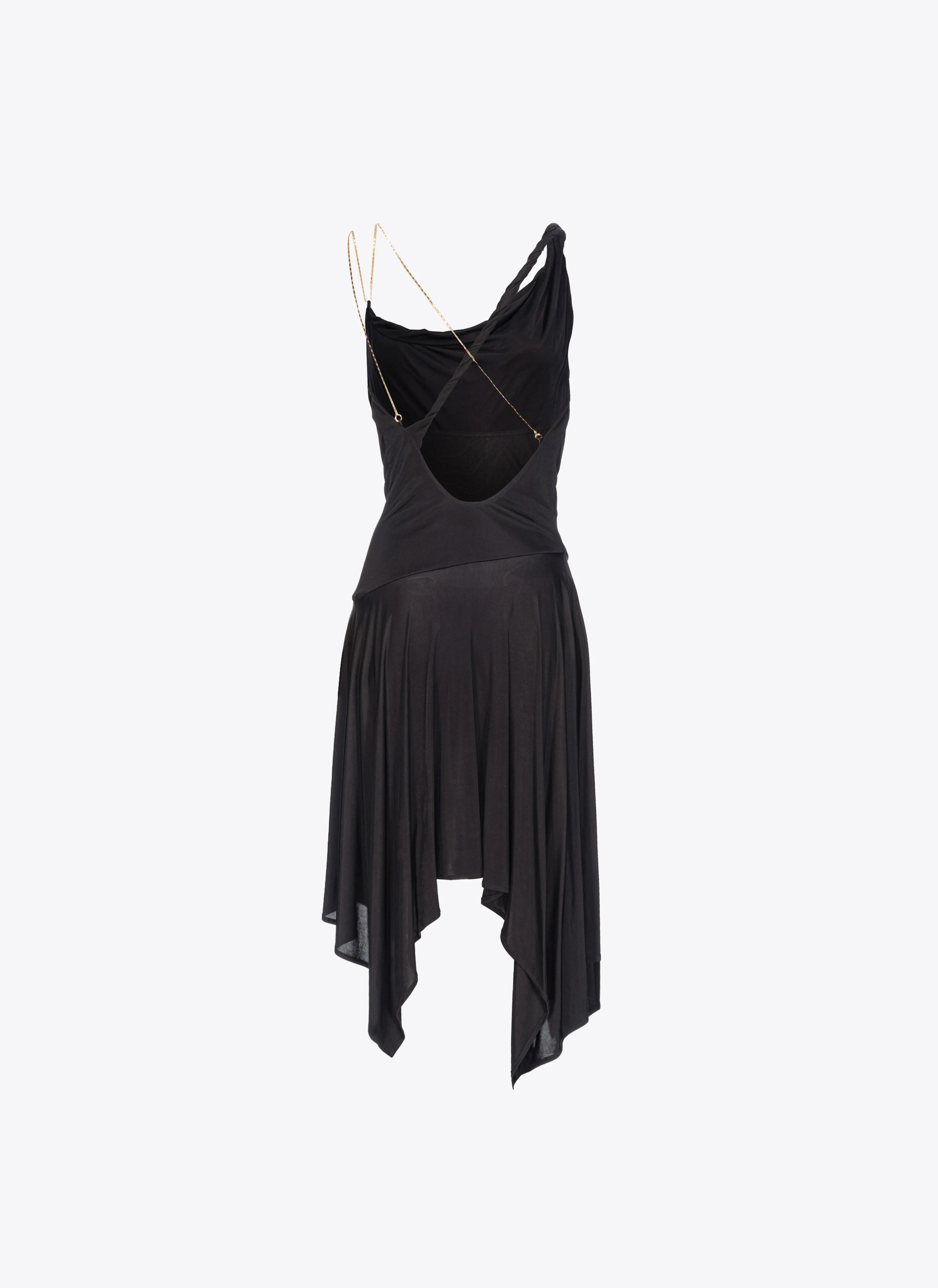 Robe drapée à chaînette | Noir
