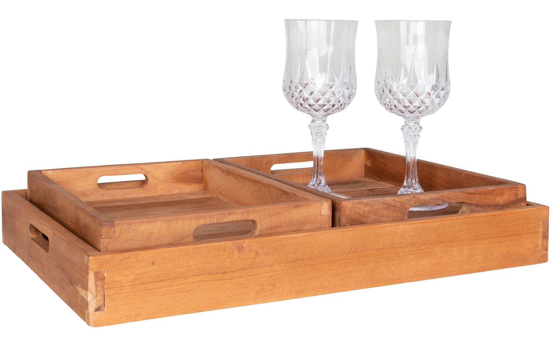 Serviertablett Faro 3-er Set, BraunServiertablett-Set