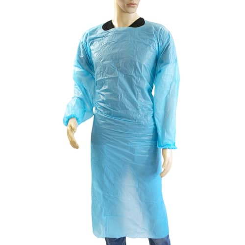 Blouse Sarrau PE bleu à liens et manches longues Paredes