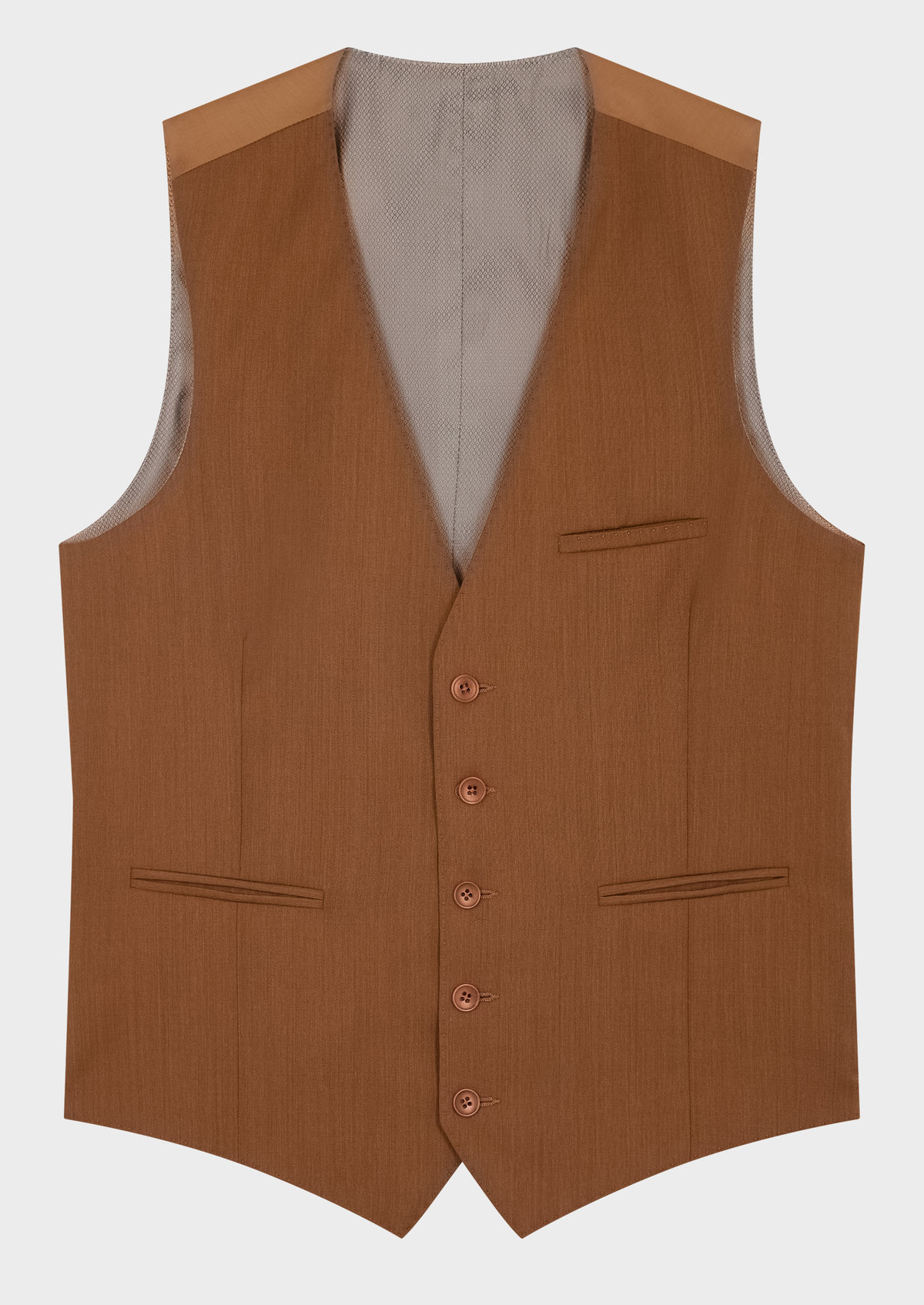 Gilet de costume en laine unie terracotta