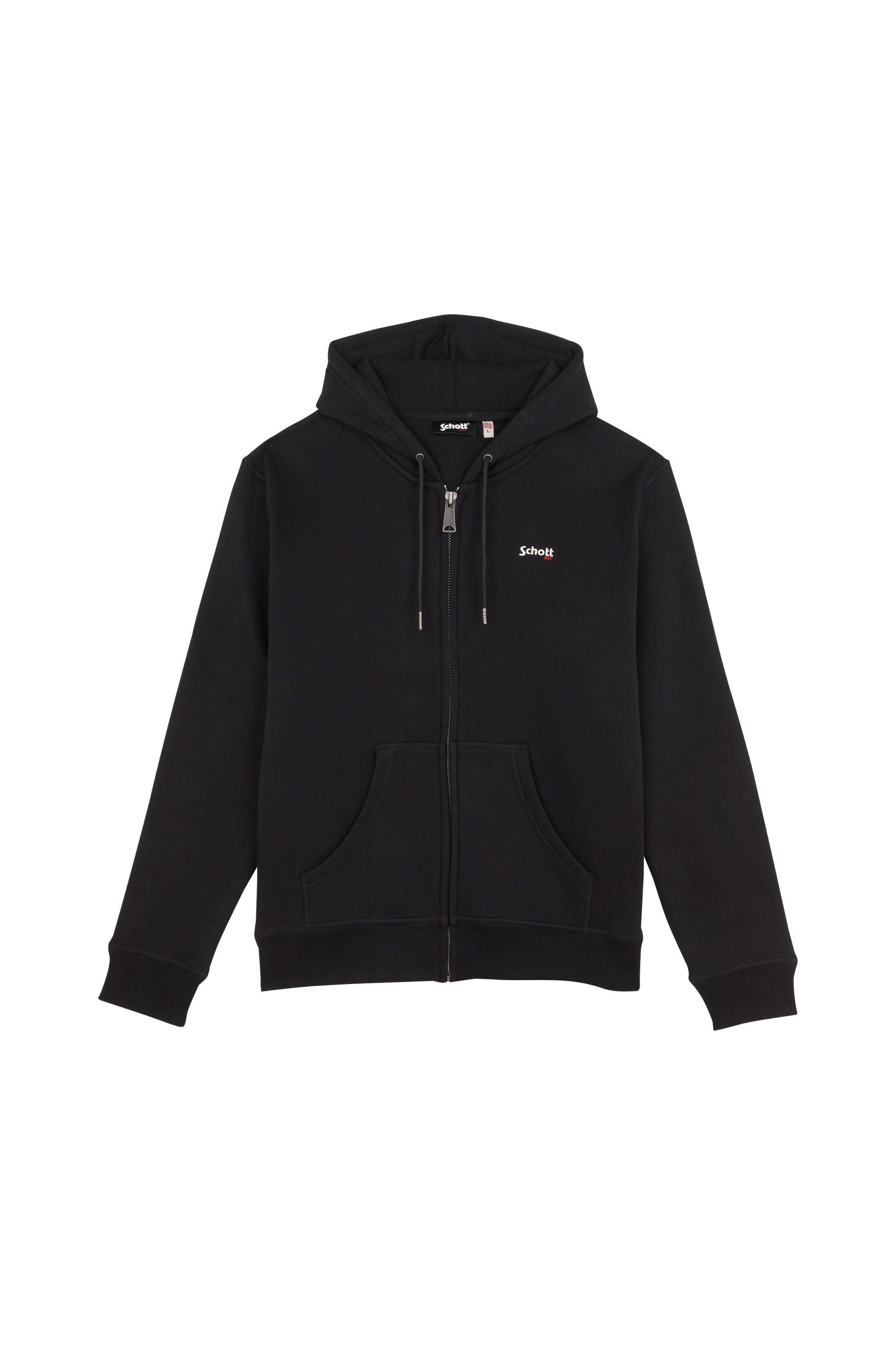 SCHOTT Hoodie zippé SWEATSHIRT A CAPUCHE ZIPPE AVEC BRODERIE SCHOTT Noir