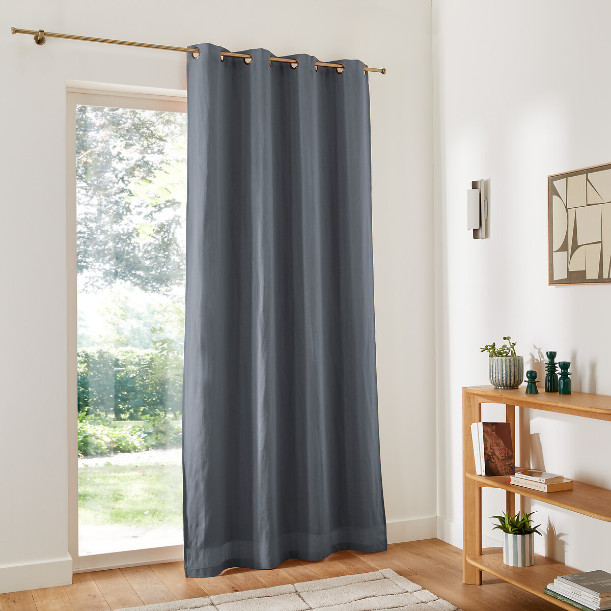 LA REDOUTE INTERIEURS<br>Cortina blackout em linho lavado com ilhós Onega