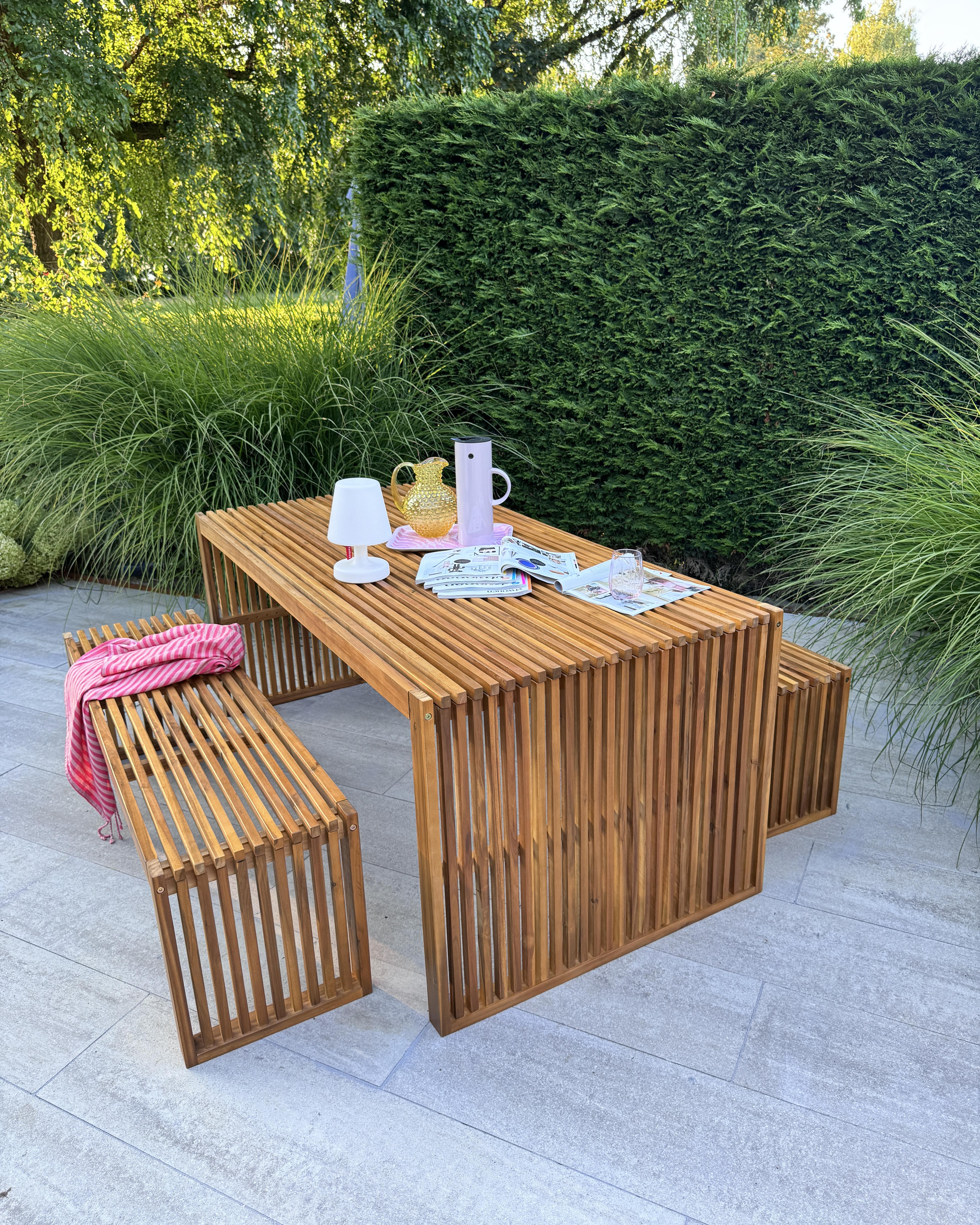 Set van 2 tuinbanken SULZANO 150 cm Acaciahout Bruin